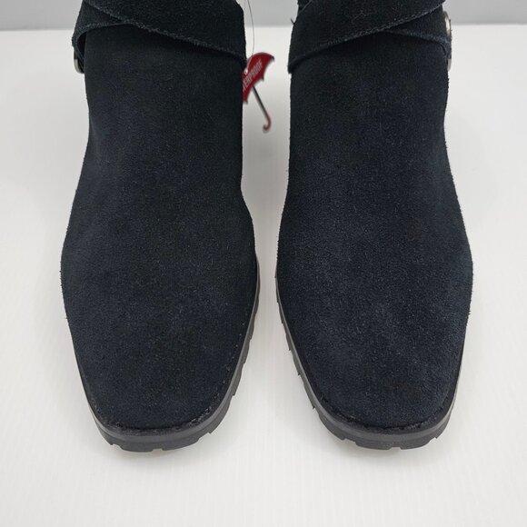 NEW Blondo Ankle Bootie Womens 10 Black Suede Waterproof Low Heel Fall Winter - Picture 6 of 13